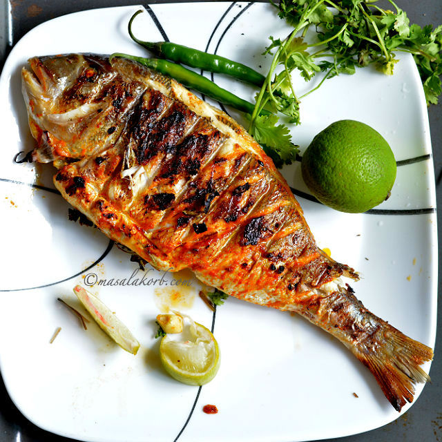 Grilled fish with Indian spices